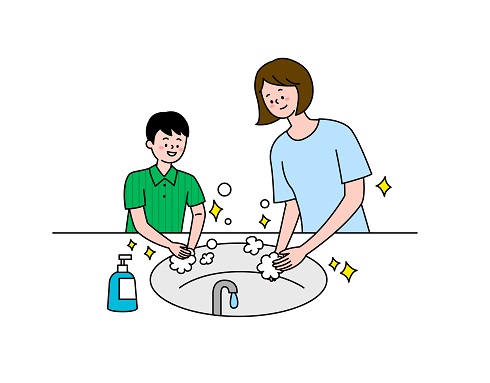 Parents must demonstrate, teaching the importance and method of washing hands correctly to their children (Image=ClipArt Korea).