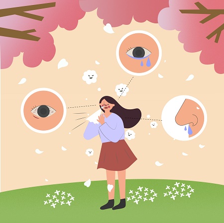 When seasons change, allergic rhinitis occurs along with nasal congestion, sneezing, and itchy nose or eyes (Image=ClipArt Korea).