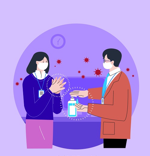 It is good to use hand sanitizers in case you are in a situation where you cannot wash your hands. If you want to carry a hand sanitizer around, select a product with around 60~80% ethanol and continuously apply moisturizers after to protect your skin (Picture: Clip Art Korea).