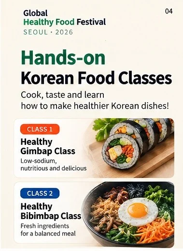 Hands-on Korean Food Classes: healthy gimbap and bibimbap
