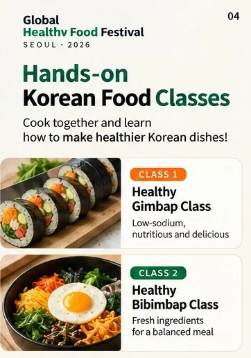 Hands-on Korean Food Classes: healthy gimbap and bibimbap